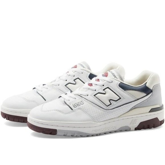 New Balance 550 White Burgundy‎ Men's Size 10 - Picture 1 of 7
